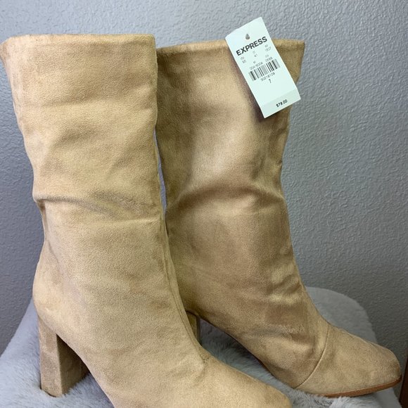 Sand  Suede Booties, Size 7 - Picture 4 of 6